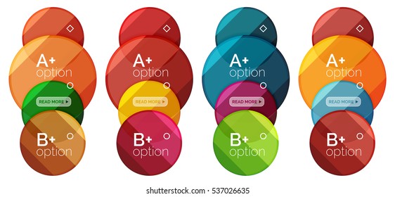 Set of round option diagram template for your data or info. Vector illustration - geometric shapes with options elements for business background, numbered banners, graphic website