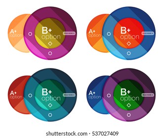 Set of round option diagram template for your data or info. Vector illustration - geometric shapes with options elements for business background, numbered banners, graphic website
