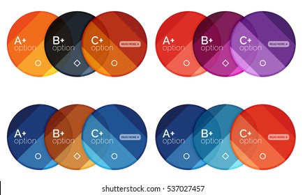 Set of round option diagram template for your data or info. Vector illustration - geometric shapes with options elements for business background, numbered banners, graphic website