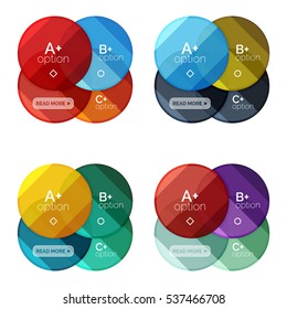 Set of round option diagram template for your data or info. Vector illustration - geometric shapes with options elements for business background, numbered banners, graphic website