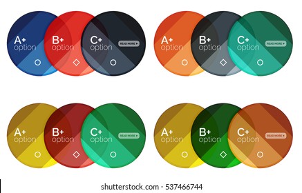 Set of round option diagram template for your data or info. Vector illustration - geometric shapes with options elements for business background, numbered banners, graphic website