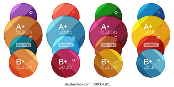 Set of round option diagram template for your data or info. Vector illustration - geometric shapes with options elements for business background, numbered banners, graphic website