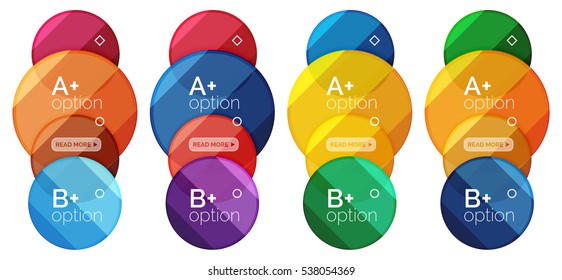 Set of round option diagram template for your data or info. Vector illustration - geometric shapes with options elements for business background, numbered banners, graphic website