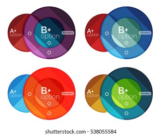 Set of round option diagram template for your data or info. Vector illustration - geometric shapes with options elements for business background, numbered banners, graphic website