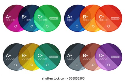 Set of round option diagram template for your data or info. Vector illustration - geometric shapes with options elements for business background, numbered banners, graphic website