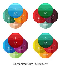 Set of round option diagram template for your data or info. Vector illustration - geometric shapes with options elements for business background, numbered banners, graphic website