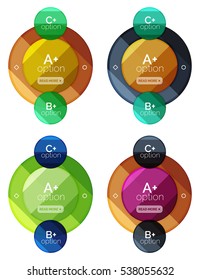 Set of round option diagram template for your data or info. Vector illustration - geometric shapes with options elements for business background, numbered banners, graphic website