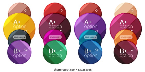 Set of round option diagram template for your data or info. Vector illustration - geometric shapes with options elements for business background, numbered banners, graphic website
