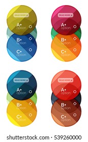 Set of round option diagram template for your data or info. Vector illustration - geometric shapes with options elements for business background, numbered banners, graphic website