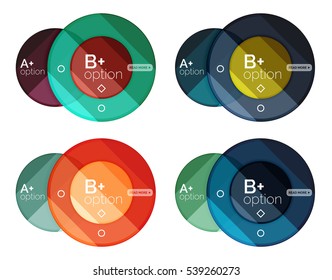 Set of round option diagram template for your data or info. Vector illustration - geometric shapes with options elements for business background, numbered banners, graphic website