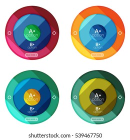 Set of round option diagram template for your data or info. Vector illustration - geometric shapes with options elements for business background, numbered banners, graphic website