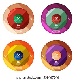 Set of round option diagram template for your data or info. Vector illustration - geometric shapes with options elements for business background, numbered banners, graphic website