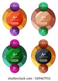 Eine runde Optionsdiagrammvorlage für Ihre Daten oder Informationen. Vektorgrafik - geometrische Formen mit Optionen für Geschäftshintergrund, nummerierte Banner, grafische Website