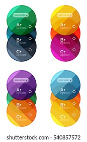 Set of round option diagram template for your data or info. Vector illustration - geometric shapes with options elements for business background, numbered banners, graphic website