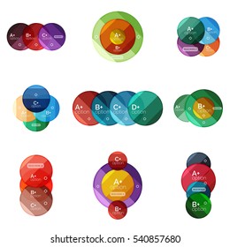 Set of round option diagram template for your data or info. Vector illustration - geometric shapes with options elements for business background, numbered banners, graphic website