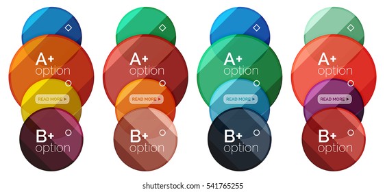 Set of round option diagram template for your data or info. Vector illustration - geometric shapes with options elements for business background, numbered banners, graphic website