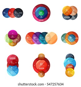Set of round option diagram template for your data or info. Vector illustration - geometric shapes with options elements for business background, numbered banners, graphic website