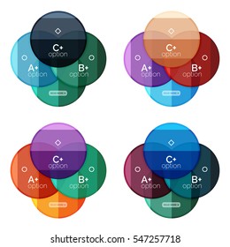 Set of round option diagram template for your data or info. Vector illustration - geometric shapes with options elements for business background, numbered banners, graphic website