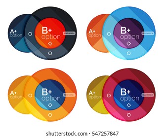 Set of round option diagram template for your data or info. Vector illustration - geometric shapes with options elements for business background, numbered banners, graphic website