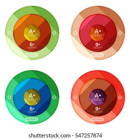 Set of round option diagram template for your data or info. Vector illustration - geometric shapes with options elements for business background, numbered banners, graphic website