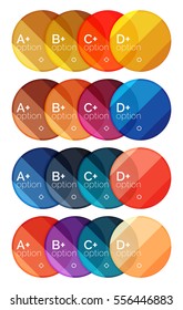 Set of round option diagram template for your data or info. Vector illustration - geometric shapes with options elements for business background, numbered banners, graphic website