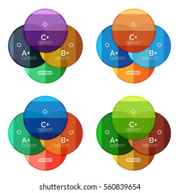 Set of round option diagram template for your data or info. Vector illustration - geometric shapes with options elements for business background, numbered banners, graphic website