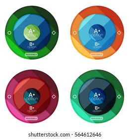 Set of round option diagram template for your data or info. Vector illustration - geometric shapes with options elements for business background, numbered banners, graphic website