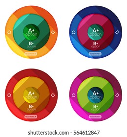 Set of round option diagram template for your data or info. Vector illustration - geometric shapes with options elements for business background, numbered banners, graphic website