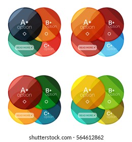 Set of round option diagram template for your data or info. Vector illustration - geometric shapes with options elements for business background, numbered banners, graphic website
