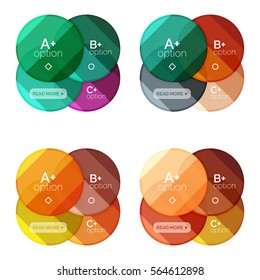 Set of round option diagram template for your data or info. Vector illustration - geometric shapes with options elements for business background, numbered banners, graphic website