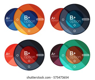 Set of round option diagram template for your data or info. Vector illustration - geometric shapes with options elements for business background, numbered banners, graphic website
