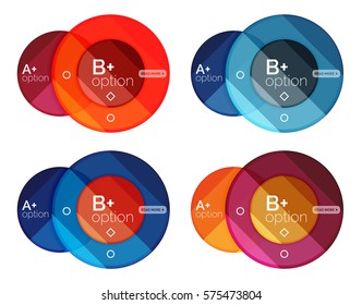 Set of round option diagram template for your data or info. Vector illustration - geometric shapes with options elements for business background, numbered banners, graphic website