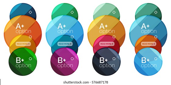 Set of round option diagram template for your data or info. Vector illustration - geometric shapes with options elements for business background, numbered banners, graphic website