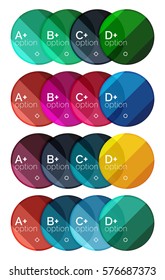 Set of round option diagram template for your data or info. Vector illustration - geometric shapes with options elements for business background, numbered banners, graphic website