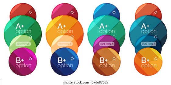Set of round option diagram template for your data or info. Vector illustration - geometric shapes with options elements for business background, numbered banners, graphic website