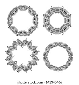 set of round ornament frames