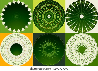 Set of round ornaments. Holiday decor