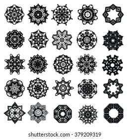 Set of round ornaments. Vector art