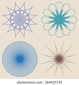 A set of round ornaments. Vector illustration 