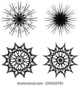 A set of round ornaments. Vector illustration