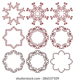 Set of round ornaments. Vector illustration