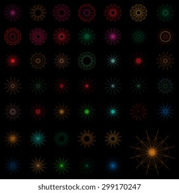 Set of round ornaments. Vector illustration
