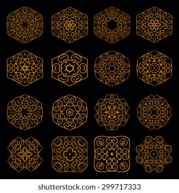 Set of round ornaments. Vector illustration