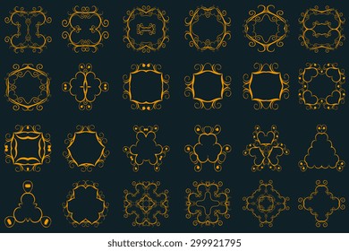 Set of round ornaments. Vector illustration