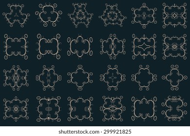 Set of round ornaments. Vector illustration