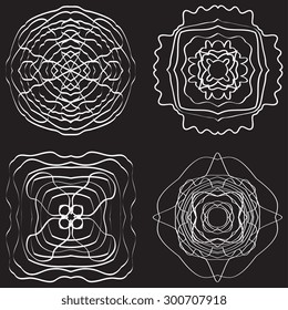 Set of round ornaments. Vector illustration