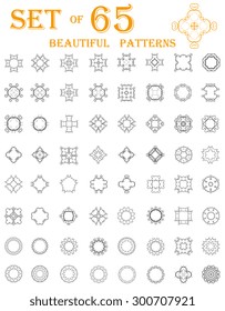 Set of round ornaments. Vector illustration