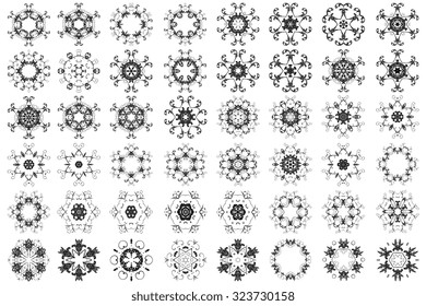 Set of round ornaments. Vector illustration