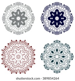Set of round ornaments. Vector illustration