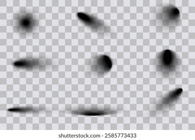 Set of round and oval realistic shadows.EPS 10 vector.